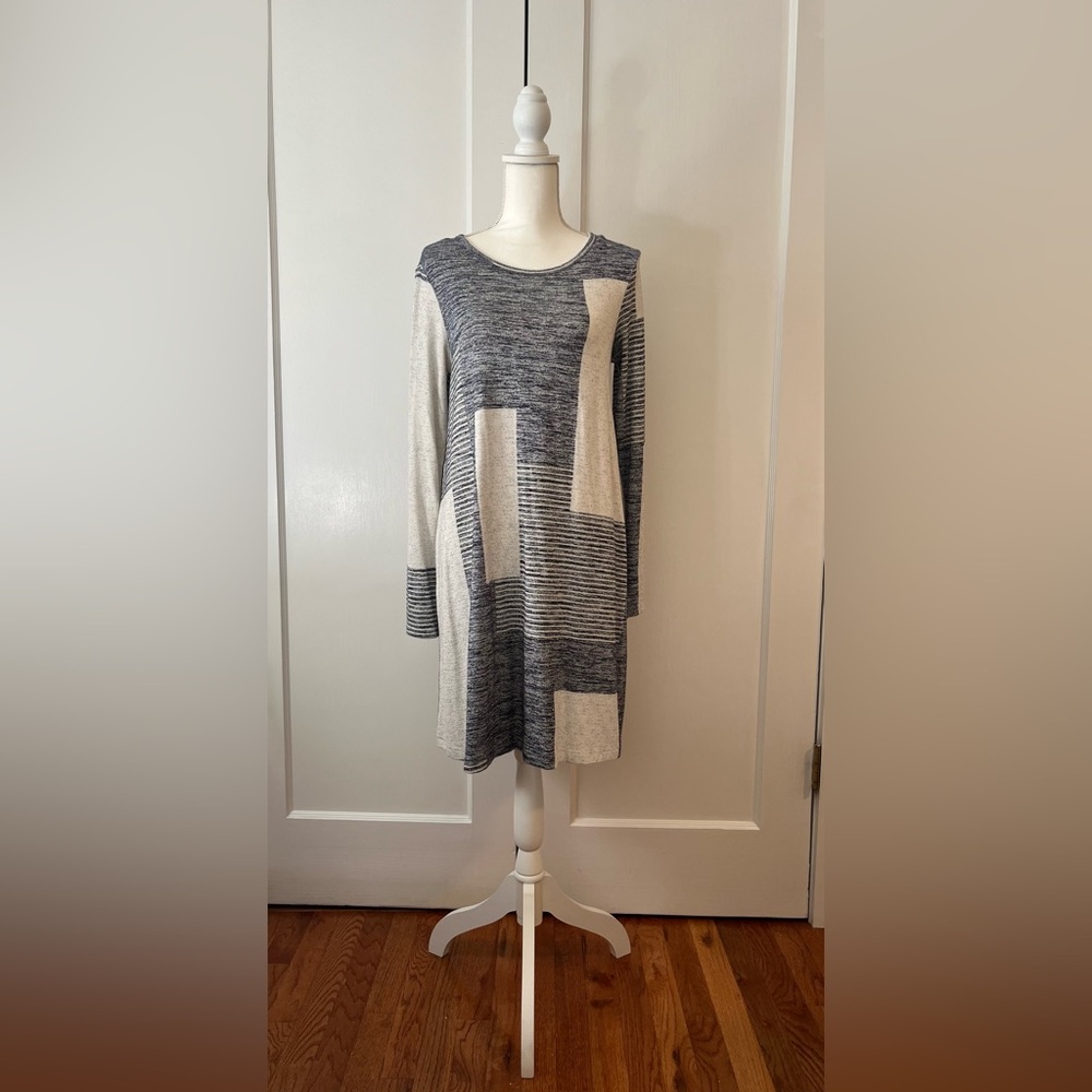Gap Light Knit Colorblock Long Sleeve Dress